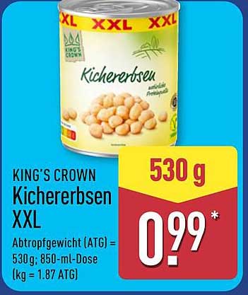 KING'S CROWN Kichererbsen XXL 530 g
