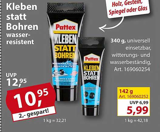 Kleben statt Bohren wasser-resistent