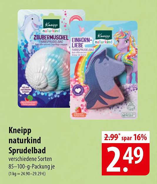 Kneipp naturkind Sprudelbad – verschiedene Sorten