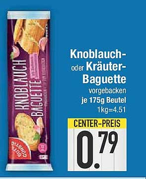Knoblauch- oder Kräuter-Baguette 175g