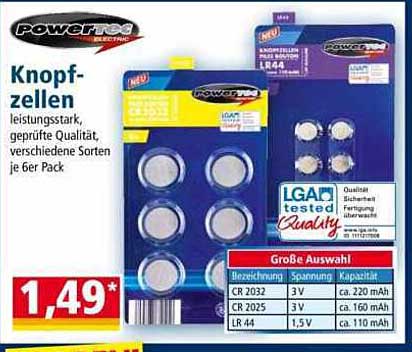 Knopfzellen 6er Pack von PowerAce – Leistungsstark & Zuverlässig