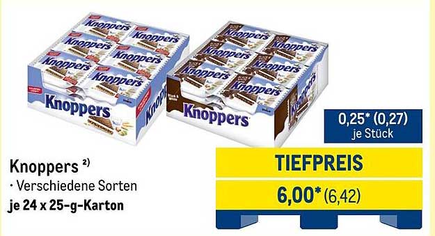 Knoppers - Verschiedene Sorten im 24er-Karton