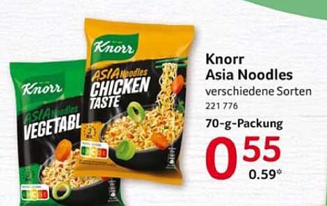 Knorr Asia Noodles verschiedene Sorten 70-g-Packung