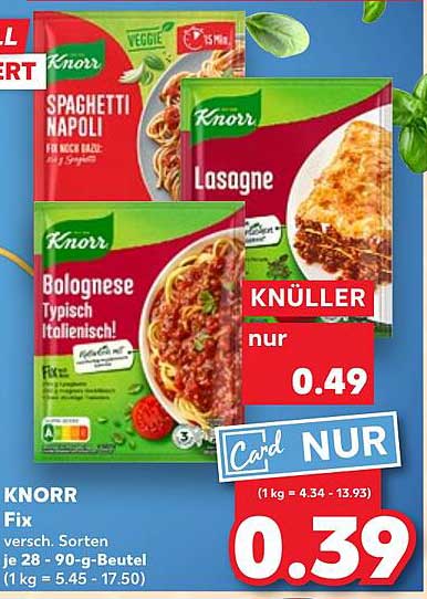 KNORR Fix - Verschiedene Sorten für italienische Köstlichkeiten