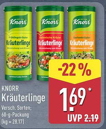Knorr Kräuterlinge – Verschiedene Sorten; 60-g-Packing