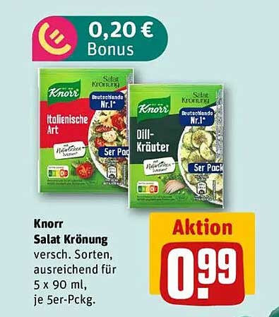 Knorr Salat Krönung - Diverse Sorten, Angebot für nur 0,99 €