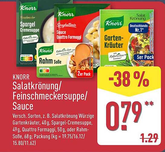 KNORR Salatkrönung/Feinschmeckersuppe/Sauce