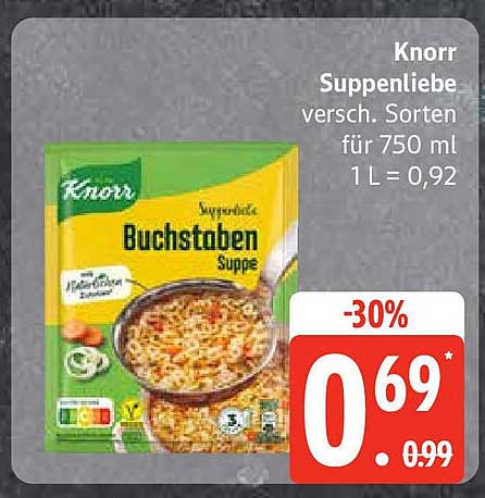 Knorr Suppenliebe – Buchstaben Suppe für immer währende Genussmomente
