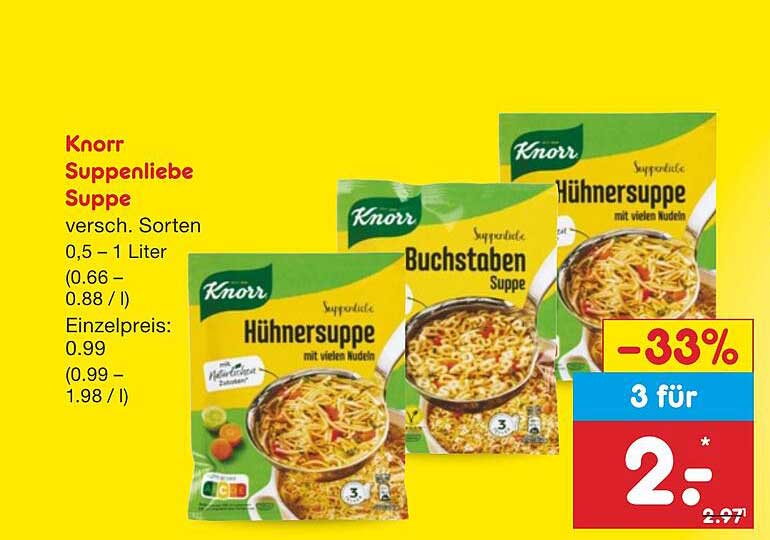 Knorr Suppenliebe Suppe - verschiedene Sorten
