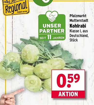 Kohlrabi Klasse I aus Deutschland – nur 0,59 € pro Stück!