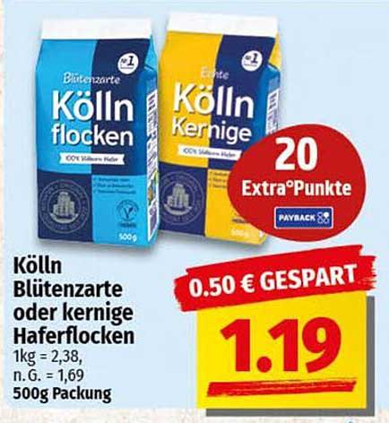 Kölln Blütenzarte oder kernige Haferflocken