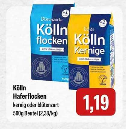 Kölln Haferflocken - kernig oder blütenzart 500g Beutel