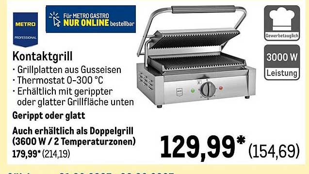 Kontaktgrill von METRO - Professionelles Grillvergnügen