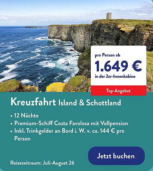 Kreuzfahrt Island & Schottland