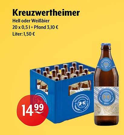 Kreuzwertheimer Hell oder Weißbier – 20 x 0,5 l
