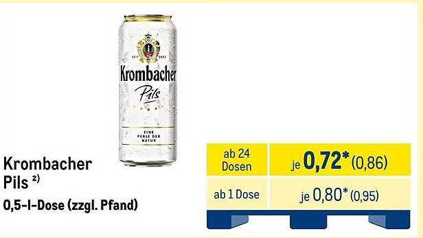 Krombacher Pils 0,5 l Dose (zzgl. Pfand)