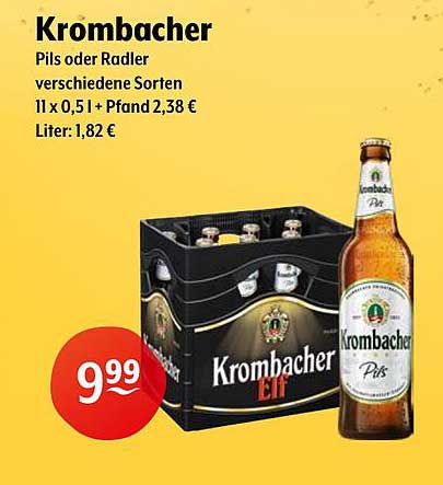 Krombacher Pils oder Radler - verschiedene Sorten