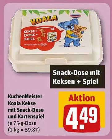 KuchenMeister Koala Kekse mit Snack-Dose und Kartenspiel