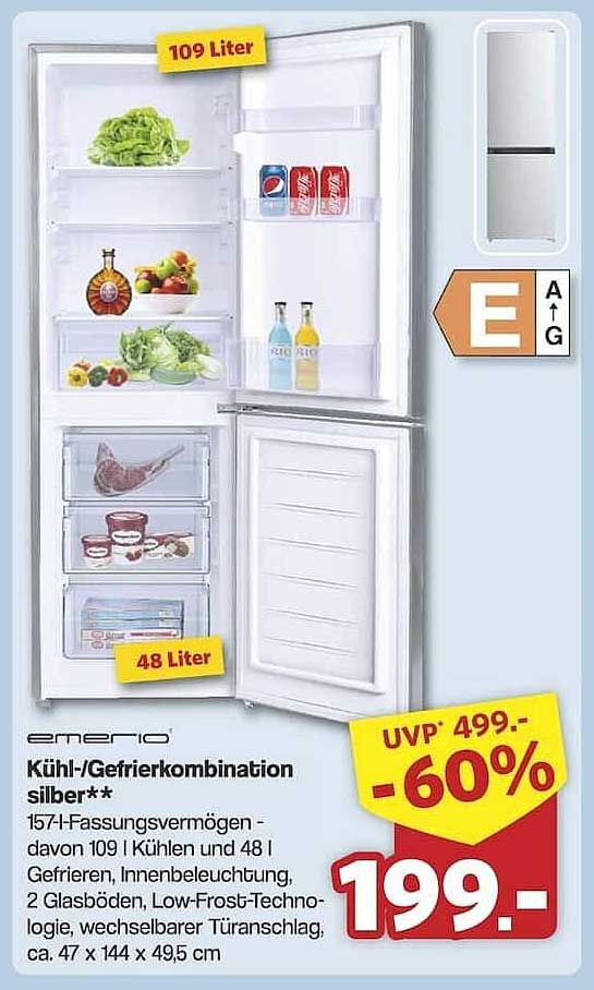 Kühl-/Gefrierkombination silber**