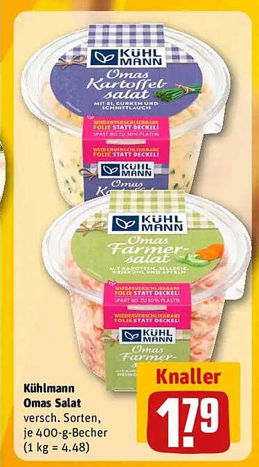 Kühlmann Omas Salat - verschiedene Sorten, je 400-g-Becher