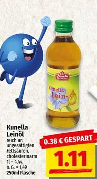 Kunella Leinöl 250ml Flasche