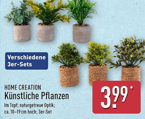 Künstliche Pflanzen verschiedene 3er-Sets