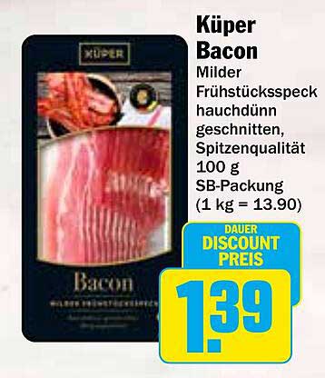 Küper Bacon - Milder Frühstücksspeck hauchdünn geschnitten