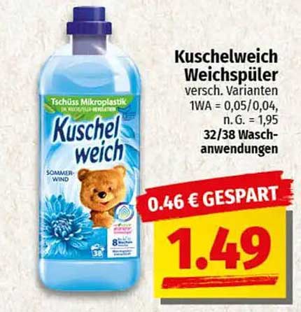 Kuschelweich Weichspüler 38 Anwendungen – Sommerwind