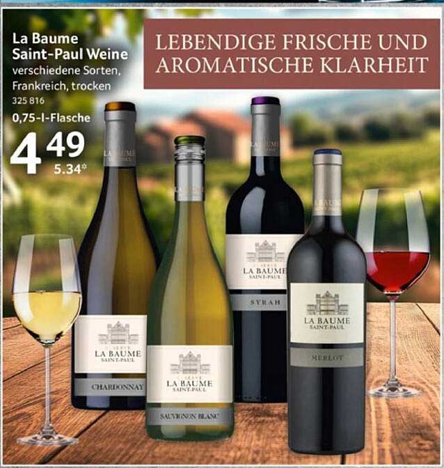 La Baume Saint-Paul Weine – verschiedene Sorten, Frankreich, trocken
