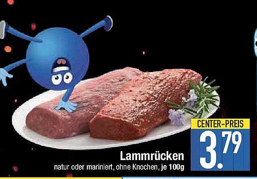 Lammrücken, natur oder mariniert, ohne Knochen, je 100g