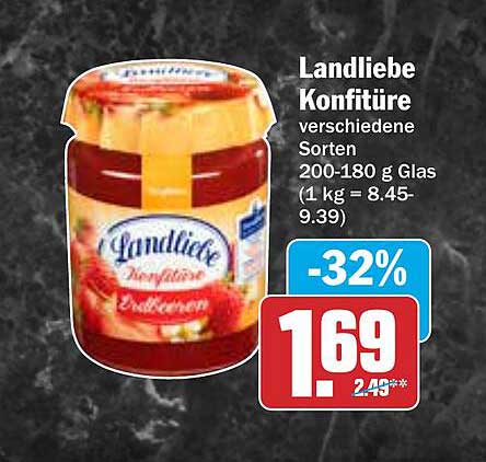 Landliebe Konfitüre verschiedene Sorten 200-180 g Glas