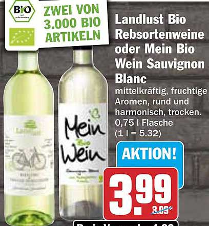 Landlust Bio Rebsortenweine oder Mein Bio Wein Sauvignon Blanc