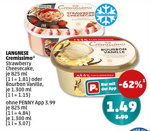 LANGNESE Cremissimo* Strawberry Cheesecake oder Bourbon Vanille