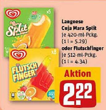 Langnese Cuja Mara Split oder Flutschfinger, je 420-ml- bzw. 512-ml-Packung