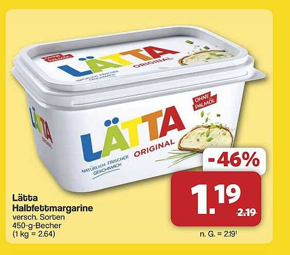 Lätta Halbfettmargarine - Verschiedene Sorten, 450-g-Becher