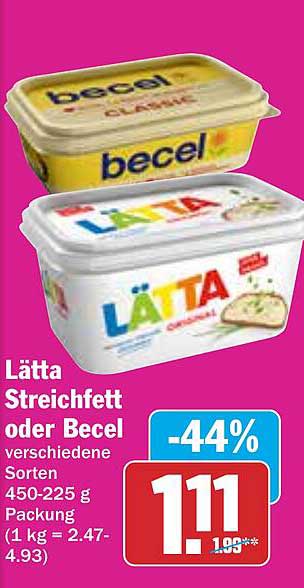 Lätta Streichfett oder Becel – verschiedene Sorten