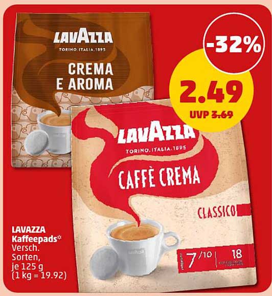 Lavazza Kaffee pads - Verschiedene Sorten, je 125 g