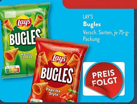 LAY'S Bugles - Verschiedene Sorten, je 75-g-Packung
