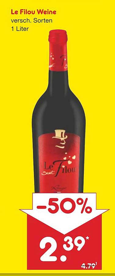 Le Filou Weine - verschiedene Sorten 1 Liter