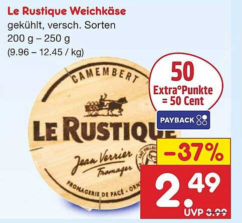 Le Rustique Weichkäse, gekühlt, verschiedene Sorten 200 g - 250 g