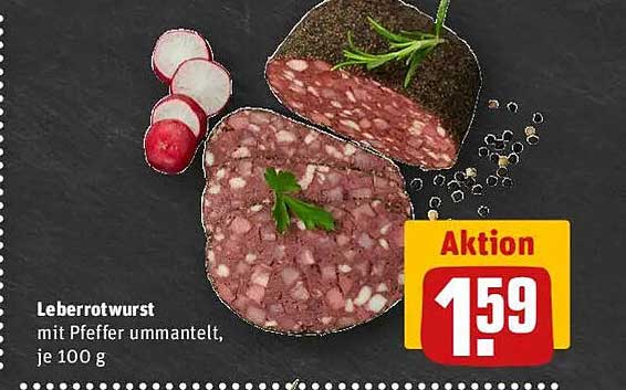 Leberrotwurst mit Pfeffer ummantelt, je 100 g