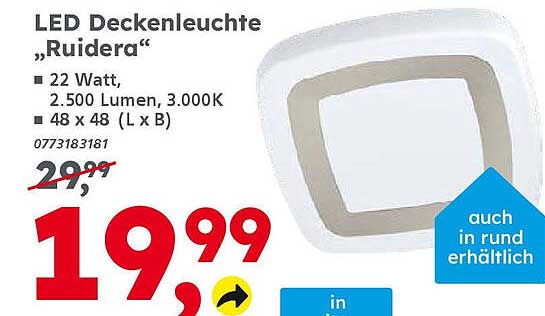 LED Deckenleuchte „Ruidera“
