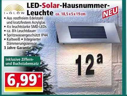 LED-Solar-Hausnummer-Leuchte
