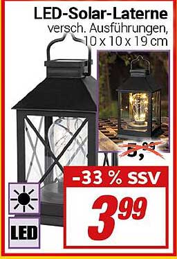 LED-Solar-Laterne - verschiedene Ausführungen, 10 x 10 x 19 cm