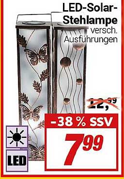 LED-Solar-Stehlampe – verschiedene Ausführungen