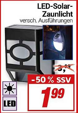 LED-Solar-Zaunlicht - verschiedene Ausführungen