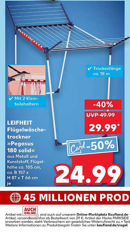 LEIFHEIT Flügelwäschetrockner »Pegasus 180 solid«
