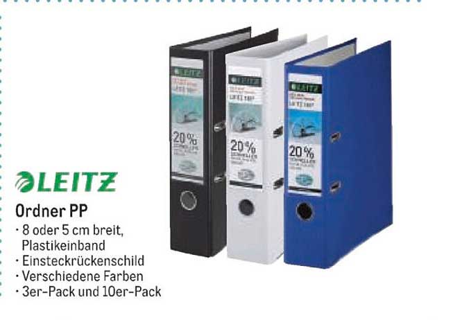 LEITZ Ordner PP - 20% Rabatt auf praktische Organisationshelfer