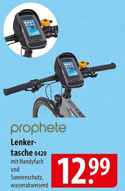 Lenkertasche 0420 mit Handyfach und Sonnenschutz, wasserabweisend
