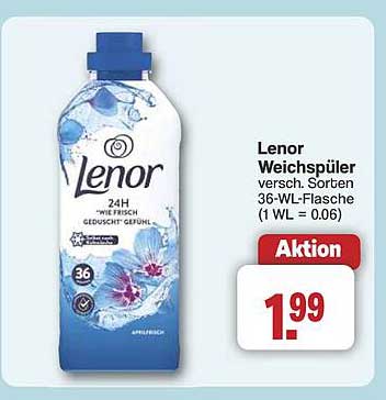 Lenor Weichspüler verschiedene Sorten 36-WL-Flasche